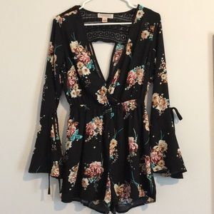 EUC - Hot Floral Romper